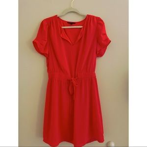 Signature Studio Coral Red Tie-Waist Dress